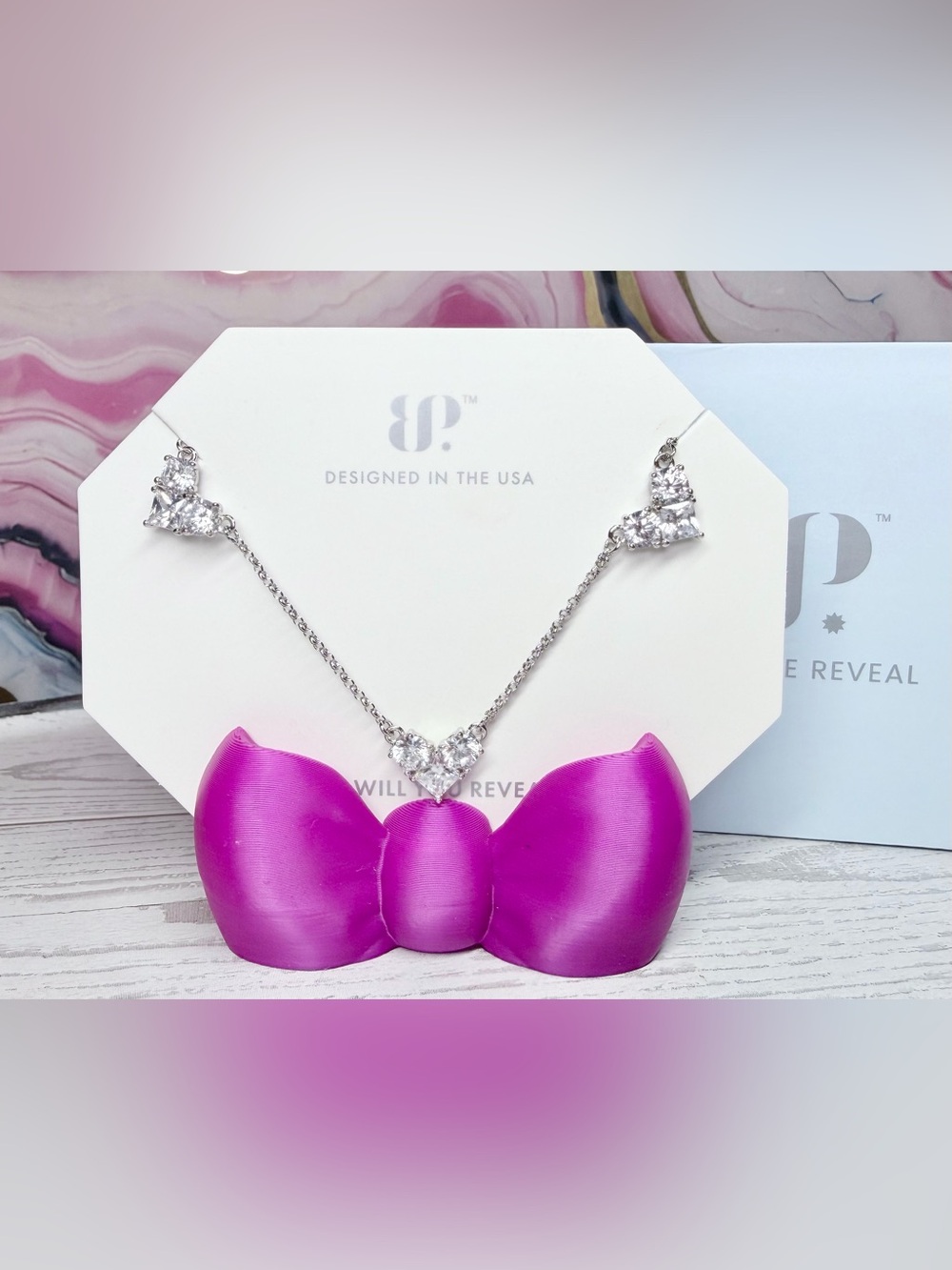 Bomb Party OG Necklace- “Sweet Repeat” on Rhodium NK56066